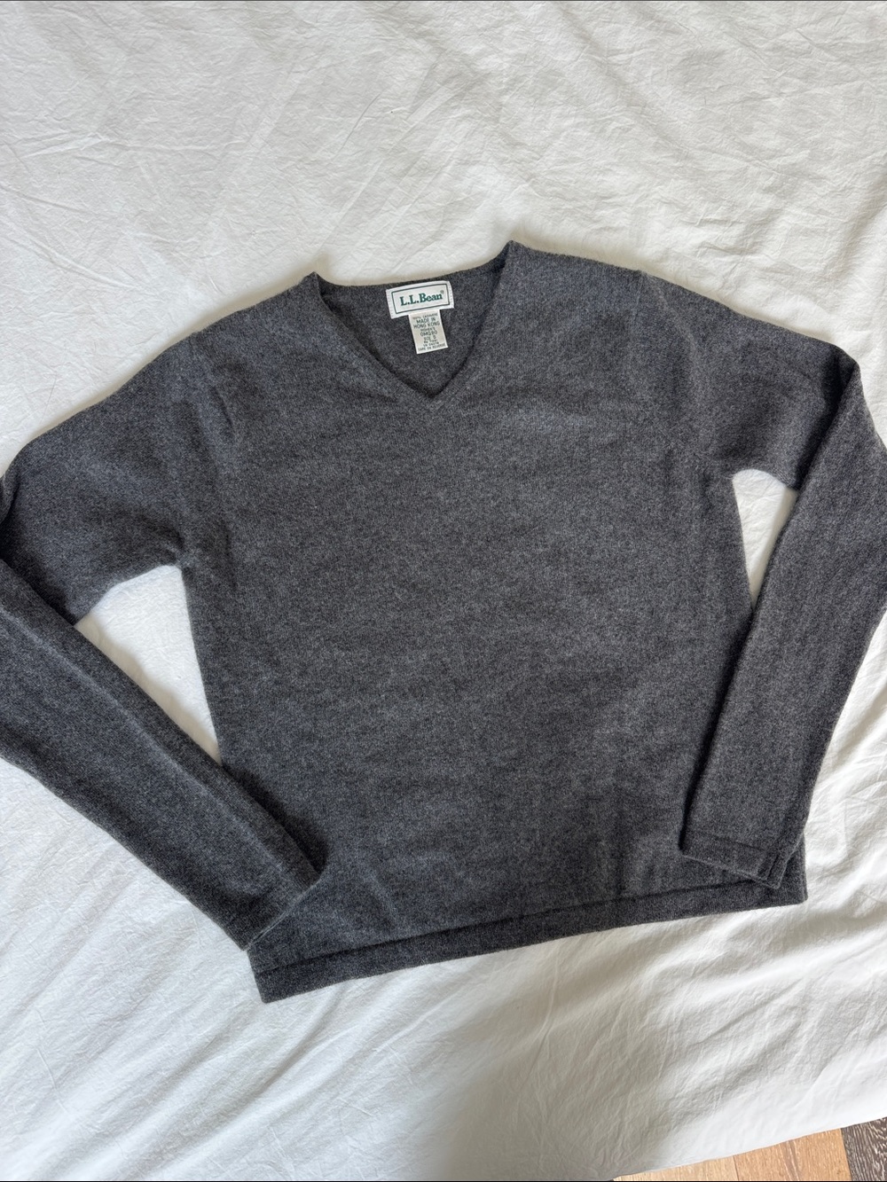 Vintage 100% Cashmere Heather Gray Sweater from L.L. Bean, size Small